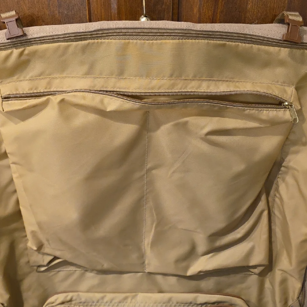 Vintage Eddie Bauer Edition Ford Canvas & Leather Garment Bag Luggage Travel Bag
